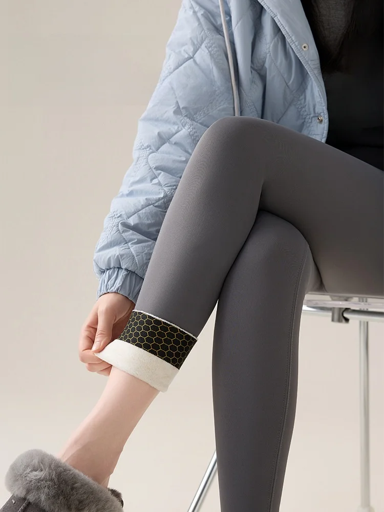 Wysokie w pasie, ocieplane spodnie do jogi, damskie, jesienno-zimowe, wyszczuplające, ze skóry jelonka, spodnie modelujące brzuch, cienkie, na wiosnę i lato.