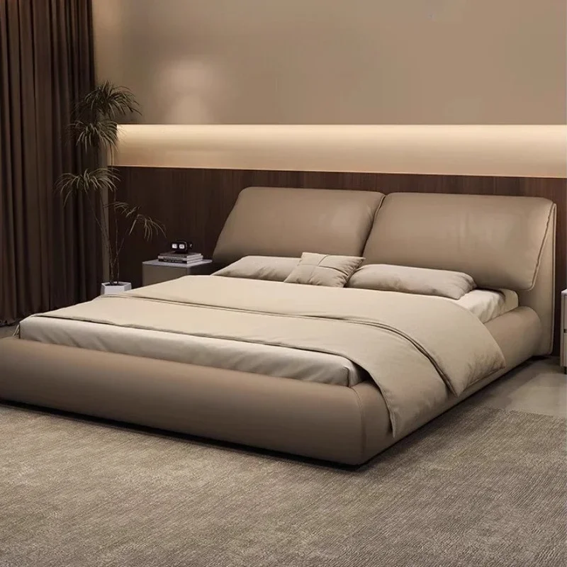 150 سنتيمتر 180 سنتيمتر غرفة نوم سرير الإيطالية الخفيفة الفاخرة الحديثة البساطة سرير مزدوج إطار سرير مزدوج مع تخزين الجلود سرير كامل الحجم