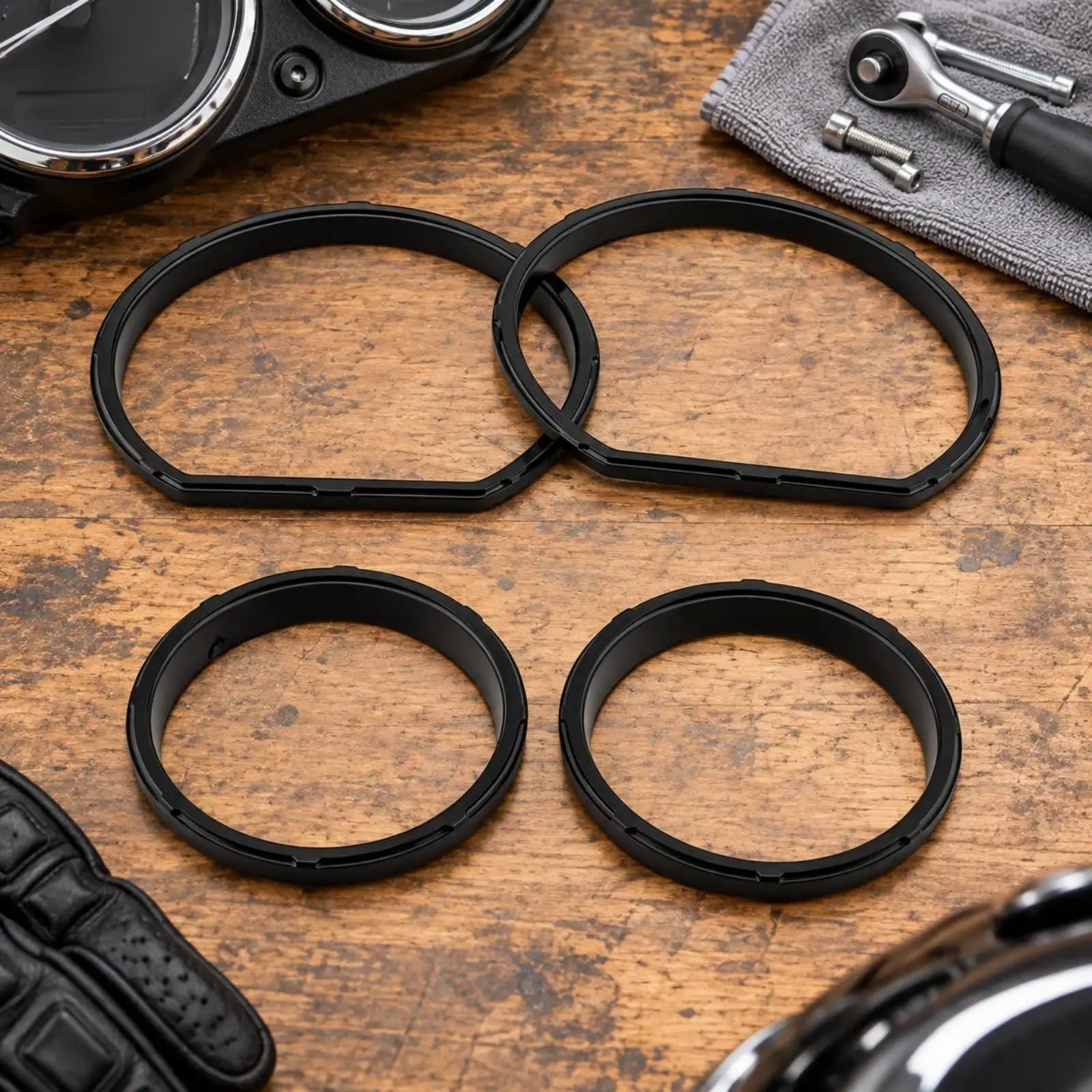 Metal Dashboard Trim Ring Motorcycle Instrument Cover for Bagger Touring Three Wheel Bikes