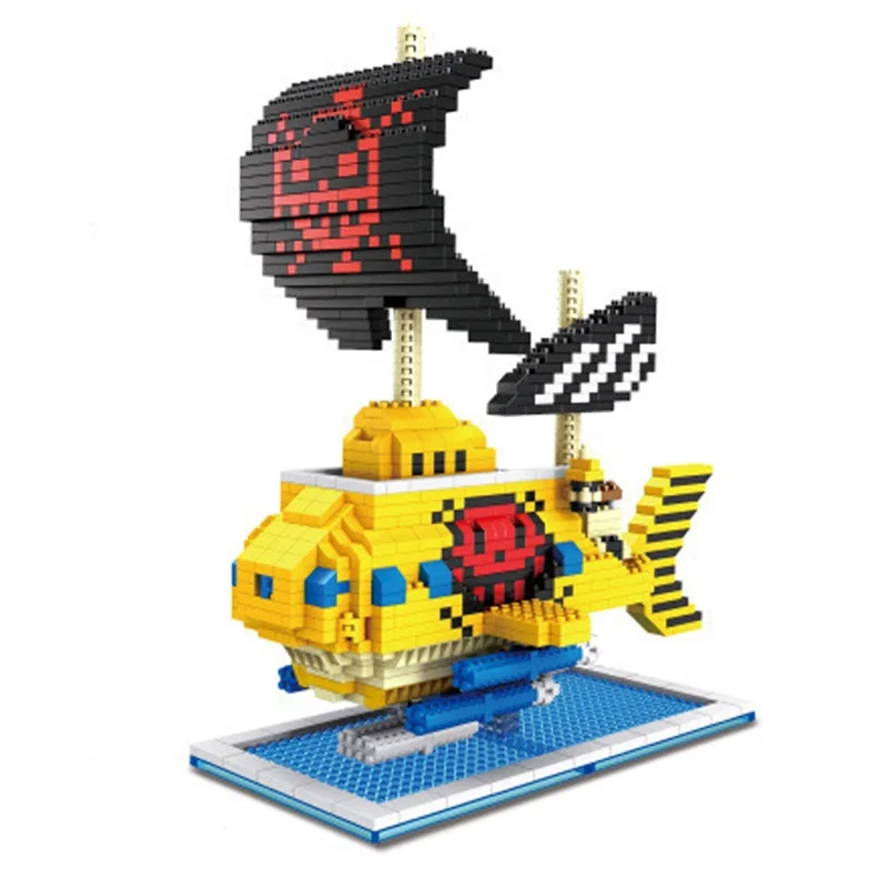 Creative Miniature Three-dimensional Ship Model Sunshine Sonny Building Block Model Pirate Ship Assembly Toy