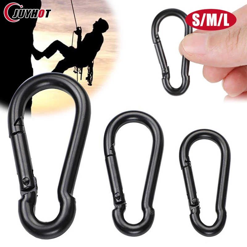 Survival D-ring Metal Keychain Clip Hook D Carabiner Hanging Hooks Buckle Connector For Camping Climbing Equipment Key Ring DIY