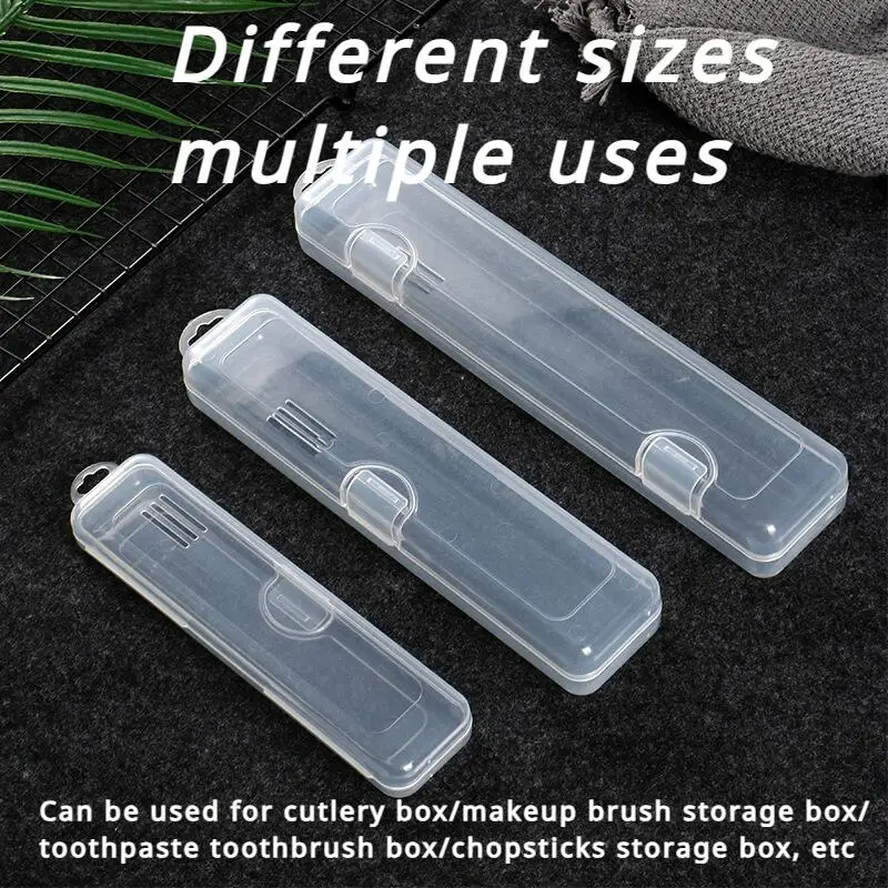 Multi-purpose Portable Transparent Dust Protection Plastic Storage Box Makeup Brush One-piece Buckle Plastic Box Brush Organizer