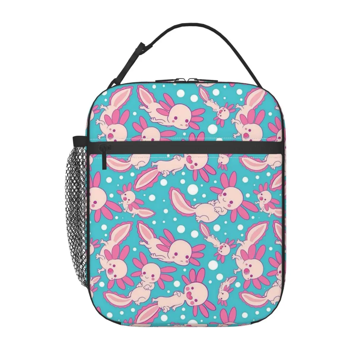 

Милая изолированная сумка для обеда аксолотля для женщин и детей, портативные коробки для еды, термосумка для обеда