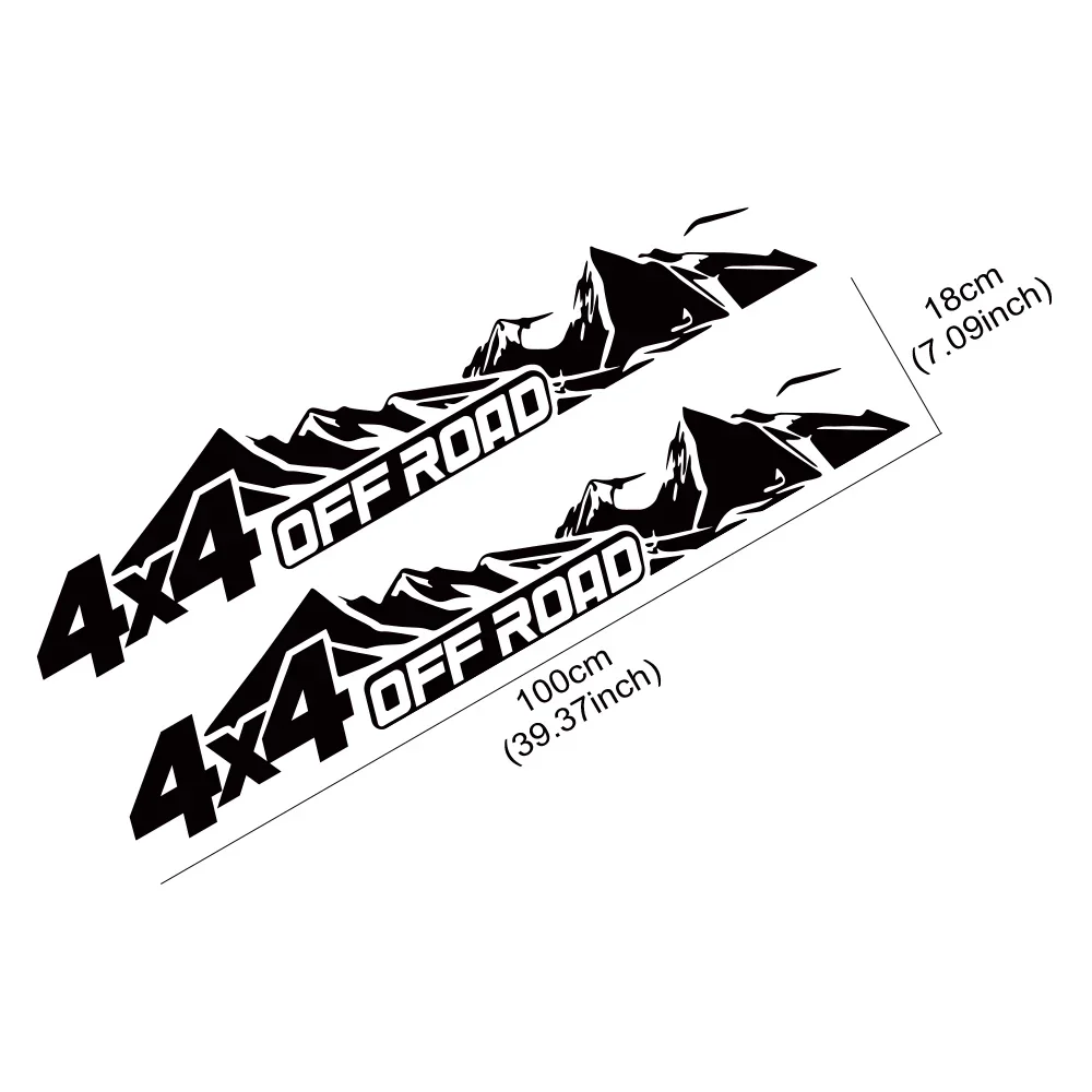 4x4 Off Road 2 Piece Set Stickers For Car Body Vinyl Waterproof Material Stickers For Car Styling Decor Self-adhesive Decals