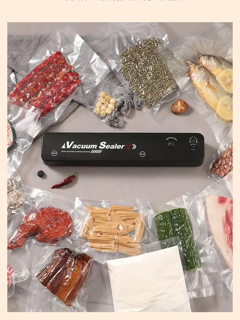 Vacuum Sealing Machine Automatic Sealing Machine Electric Sealing Machine Food Storage with 10 Empty Food Bag ﻿