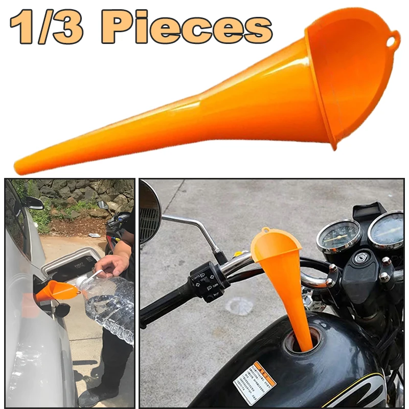 

Car Gasoline Oil Fuel Funnel Long Stem Car Motorcycle Refueling Tools Anti-splash Hands-free Plastic Oil Funnel Auto Accessories