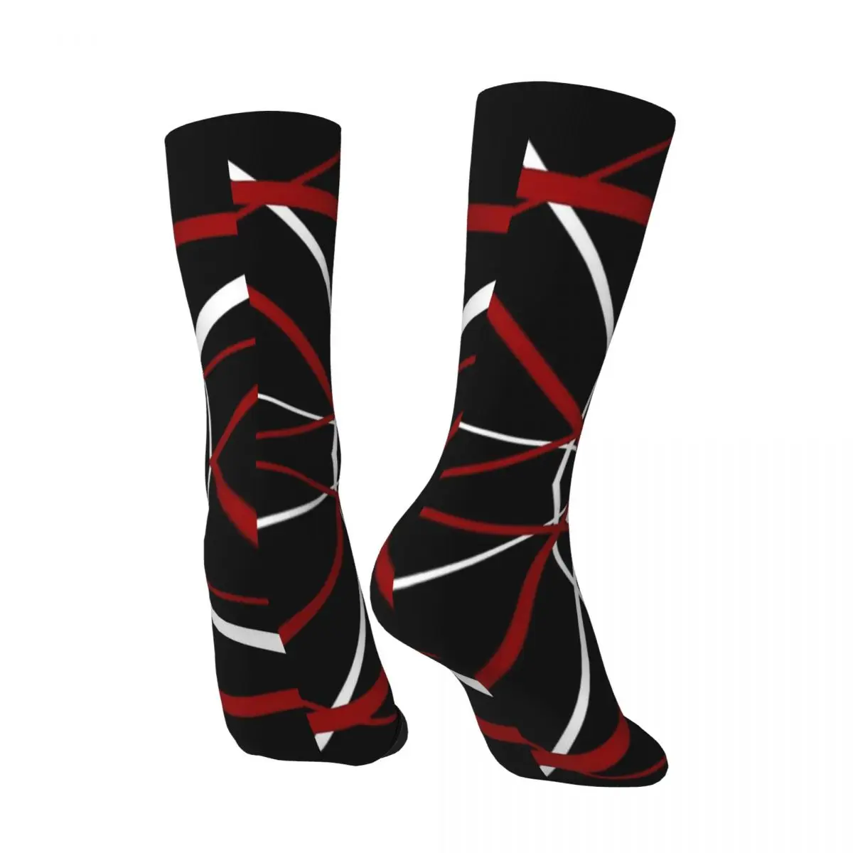 Calzini invernali Unisex a righe bianche nere calzini felici Hip Hop Street Style Crazy Sock