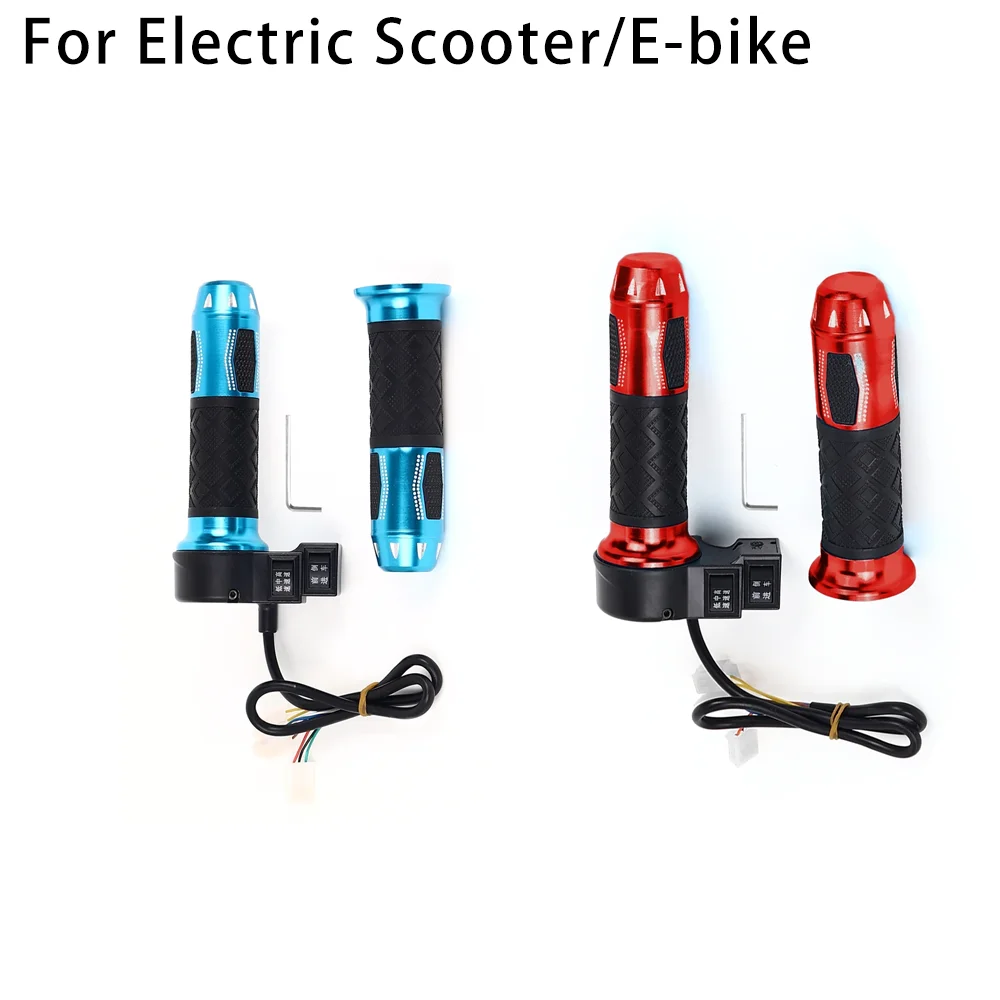 

E-Bike/Electric Scooter Twist Throttle Grips with High/Medium/Low Speed Forward/Reverse Button Acceleration Handle