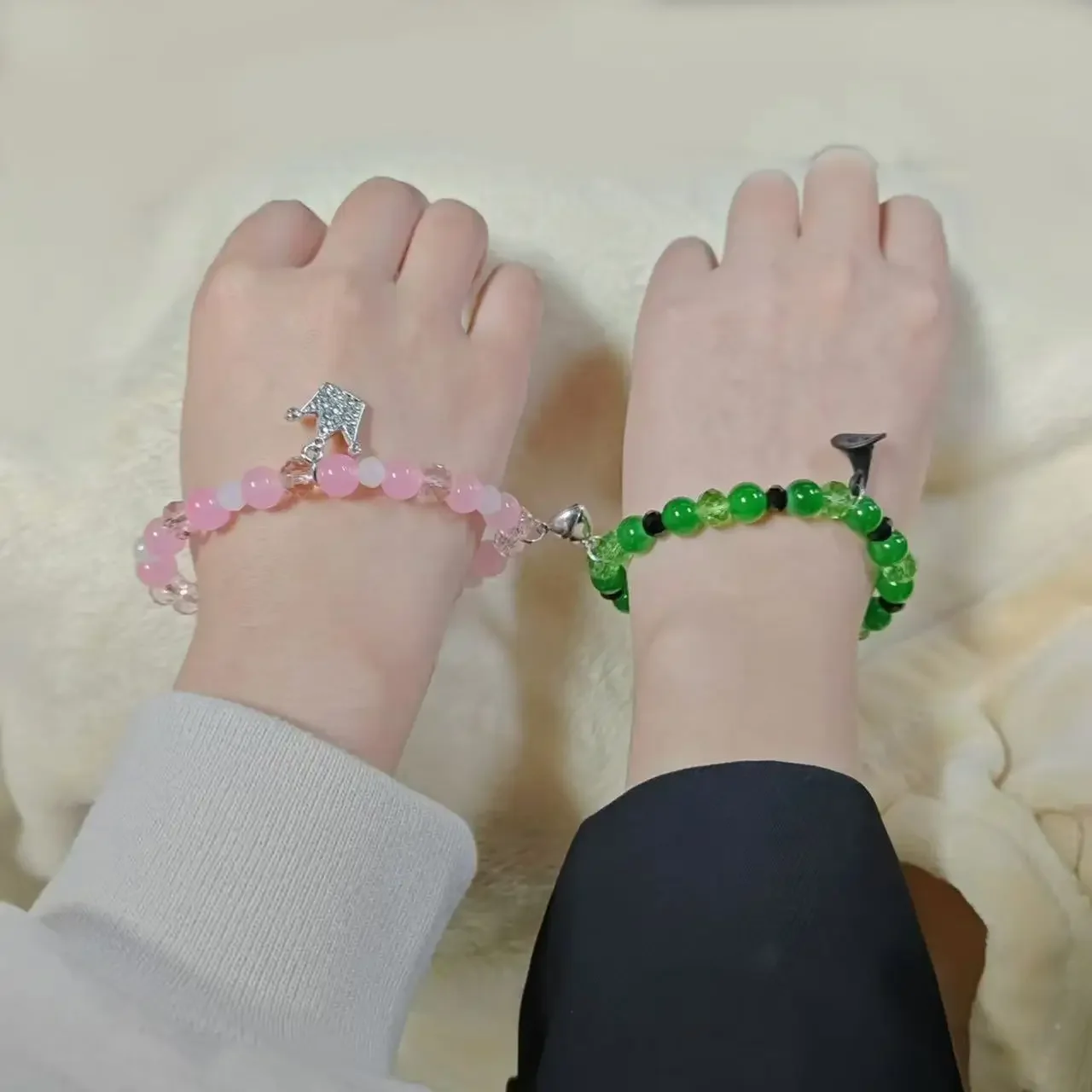 

2025 Crystal Rhinestone Crown Witch Couple Bracelets Matching Friendship BFF Jewelry Valentine's Day Gift for Women Accessory