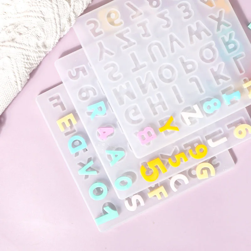 Diy molde conta-gotas de cristal pequeno quadro inteiro número carta molde inglês carta pingente molde de silicone