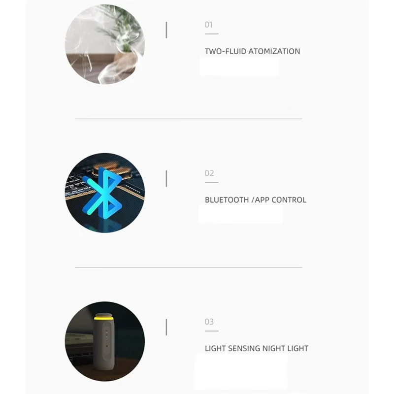 ABRB-300M³ Wall Plug Aroma Diffuser With Sensor Night Light Smart Bluetooth App Fragrance Diffuser EU Plug