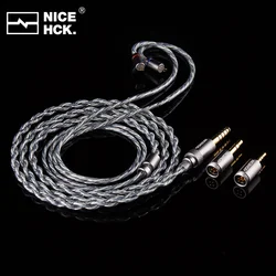 NICEHCK BlueLuna Replace Earphone Upgrade Cable Silver Plated OFC Flat 2Pin 3-in-1 Detachable Plugs for Bidong Cadenza4 Singolo