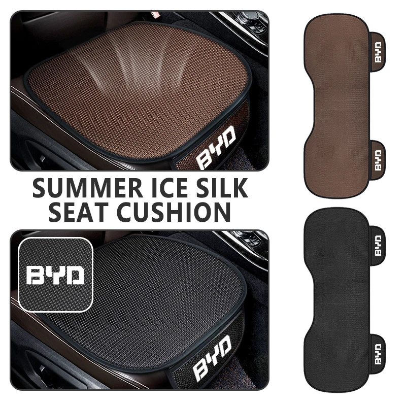 Coussin de siège de voiture en soie glacée, housse de protection universelle antidérapante pour BYD Atto F0 G3 I3 Ea1 F3 E6 Yuan Plus Song Max Tang Dmi