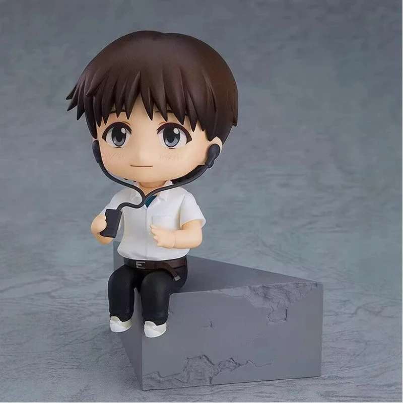 10cm Anime EVA Ikari Shinji Q version Joint mobility Action Figure PVC Model Toys doll Desk Decor Collectible Gifts