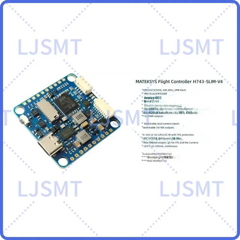for MATEKSYS H743-SLIM V4 Flight Controller with OSD Barometer Compatible with ArduPilot BF INAV for FPV RC Drone Model