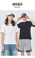 2025 new pure cotton breathable men's T-shirt summer European style large size T-shirt solid color tops casual T-shirt