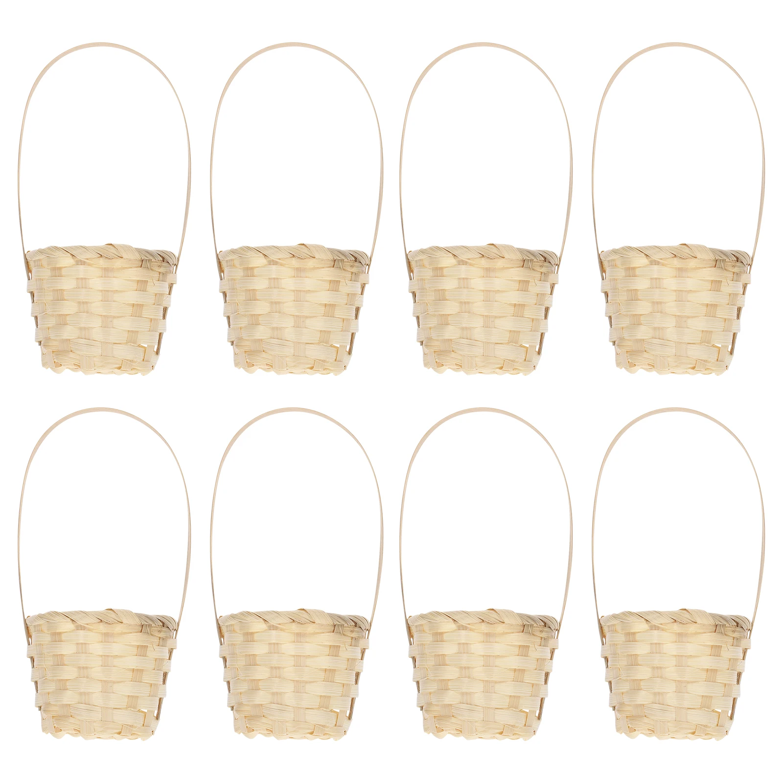 8Pcs Woven Storage Baskets Handheld Picnic Basket Flower ganizer Gift Container Kids Toy Crafted Decorative Utility