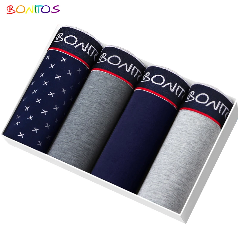 

4pcs Boxer Shorts Men's Panties Homme Underpants Boxershorts Underwear for Man Cotton Male Couple Sexy Set Calecon Lot Soft Box