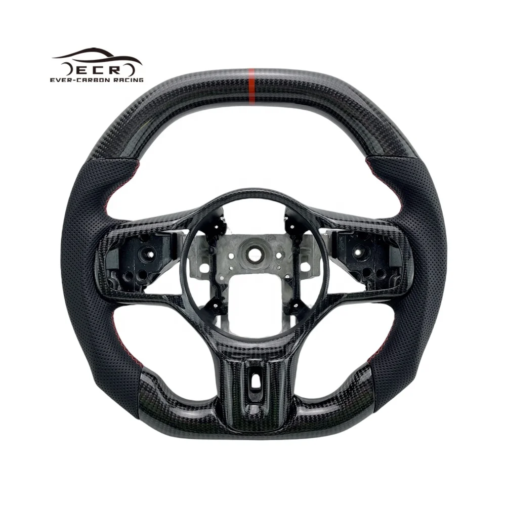 Ever-Carbon Racing ECR Custom Design Flat Bottom Carbon Fiber Steering Wheel Lancer EVO 10 Steering Wheel