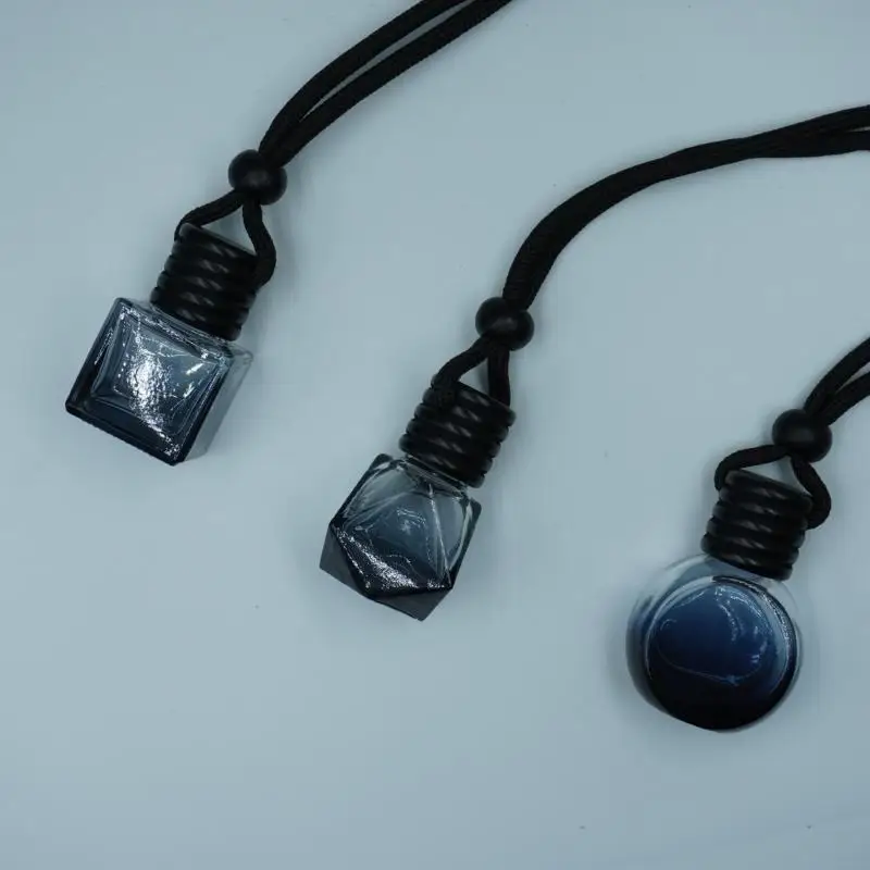 1Pc Fünf Linie Schwarz Kappe Ätherisches Öl Leere Flasche Anhänger Auto Montiert Parfüm Anhänger Duft Öl Diffusor Auto Innen