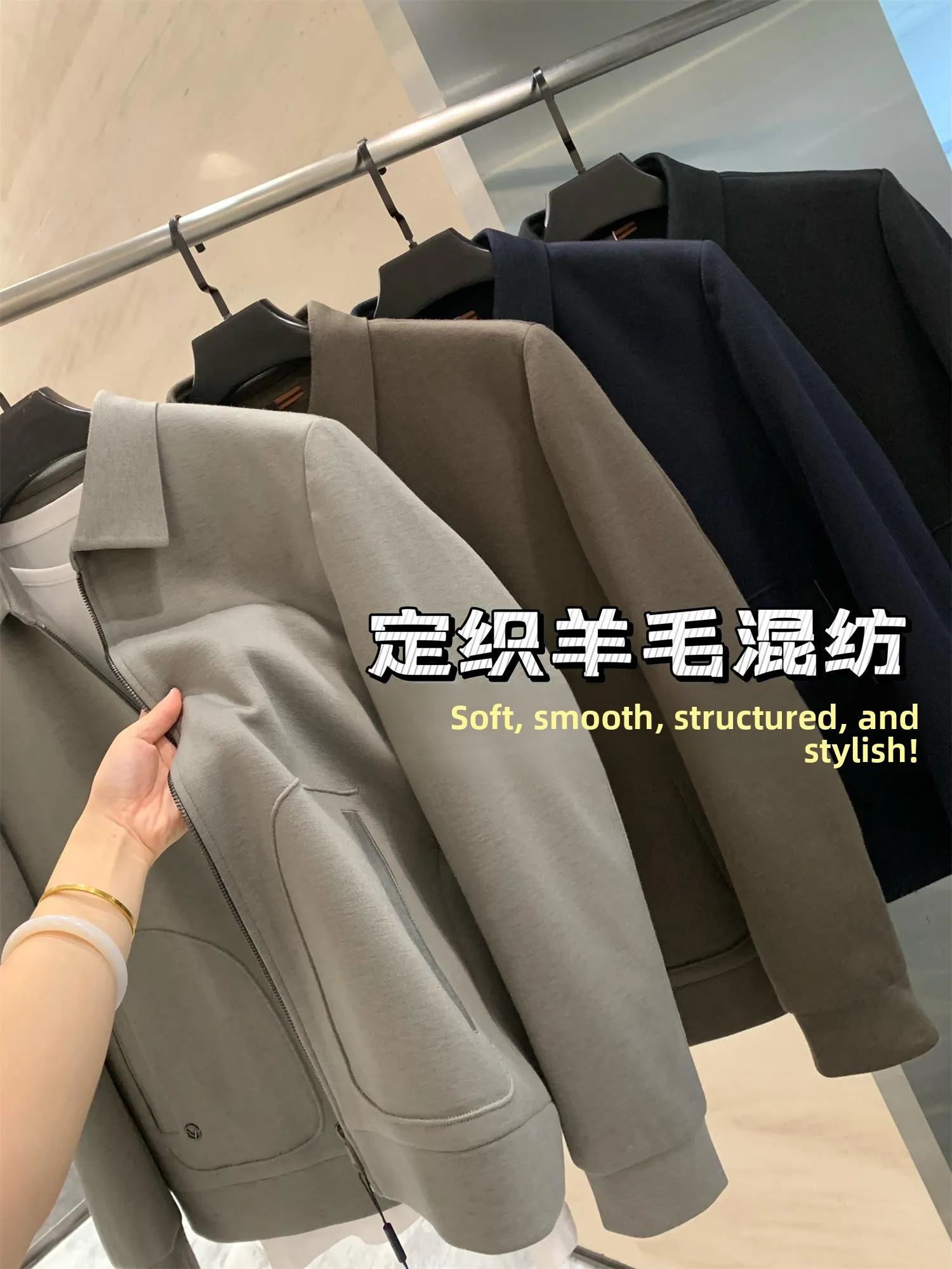 

Casual Wool Blend Jaet Coat Stand Fit Long Sve for Young Men Quali Goods Thousand Level Bull Goods