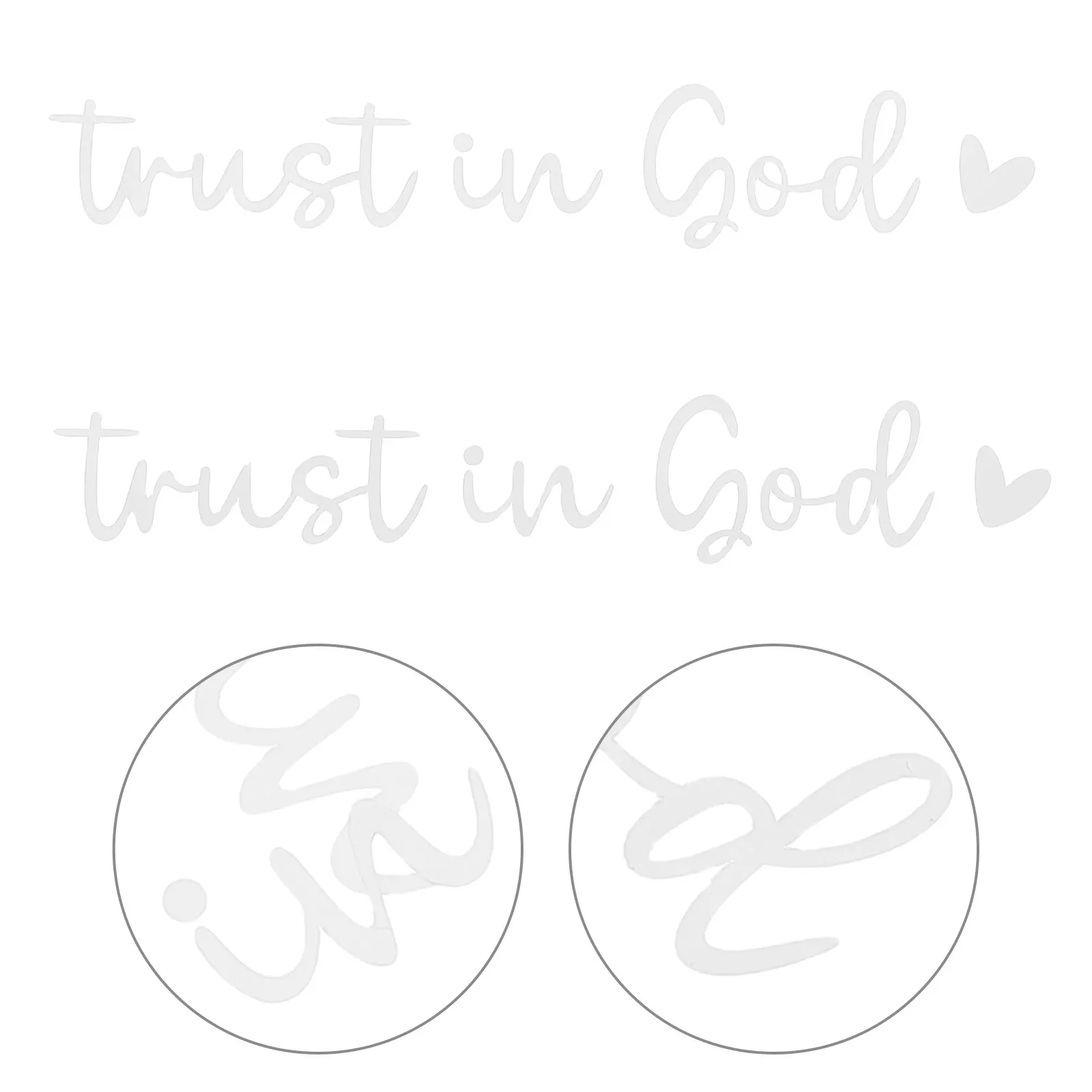 

2Pcs Trust in God Rearview Mirror Decal Vinyl Sticker Reflective Safety Reminder Car Interior Decoration Inspirational