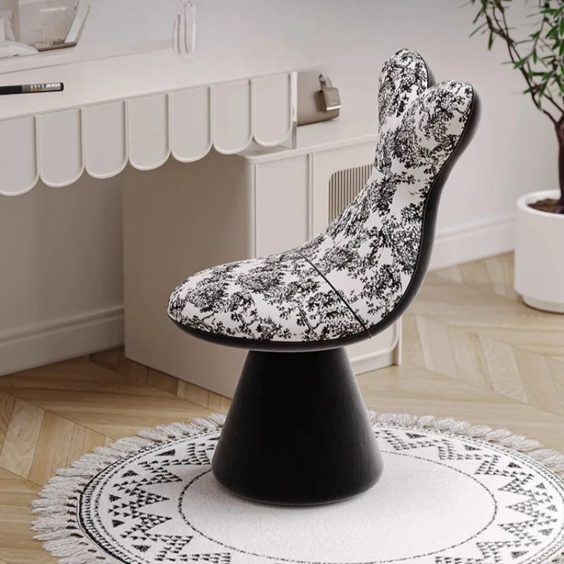 Simple Rotatable Soft Padded Dining Chairs Creative Fish Tail Shape Makeup Stool Multifunctional Living Room Home Decoration