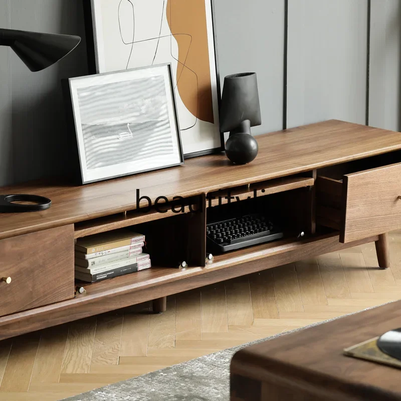 

v Североамериканский шкаф для телевизора из массива черного ореха, современный простой шкафчик из бревен вишневого дерева