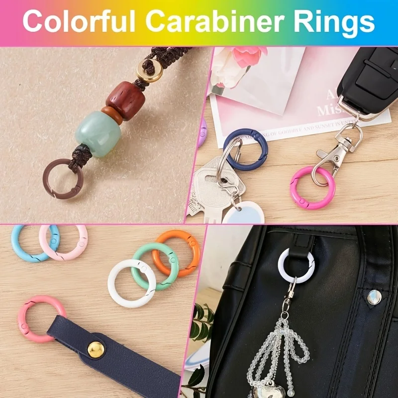 100pcs Colorful 25mm round Spring O-Ring for Jewelry-Making Keychains Wholesale Wallet & Handbag Accessories DIY Handicrafts view 3