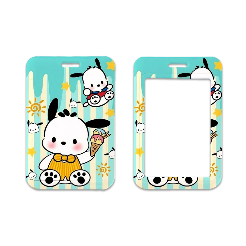 Kawaii Sanrio Pochacco Kaarthouder Cartoon Student Campus Maaltijdkaart Sleutelhanger Borst Kaart Werk Id Card Tas Geschenken