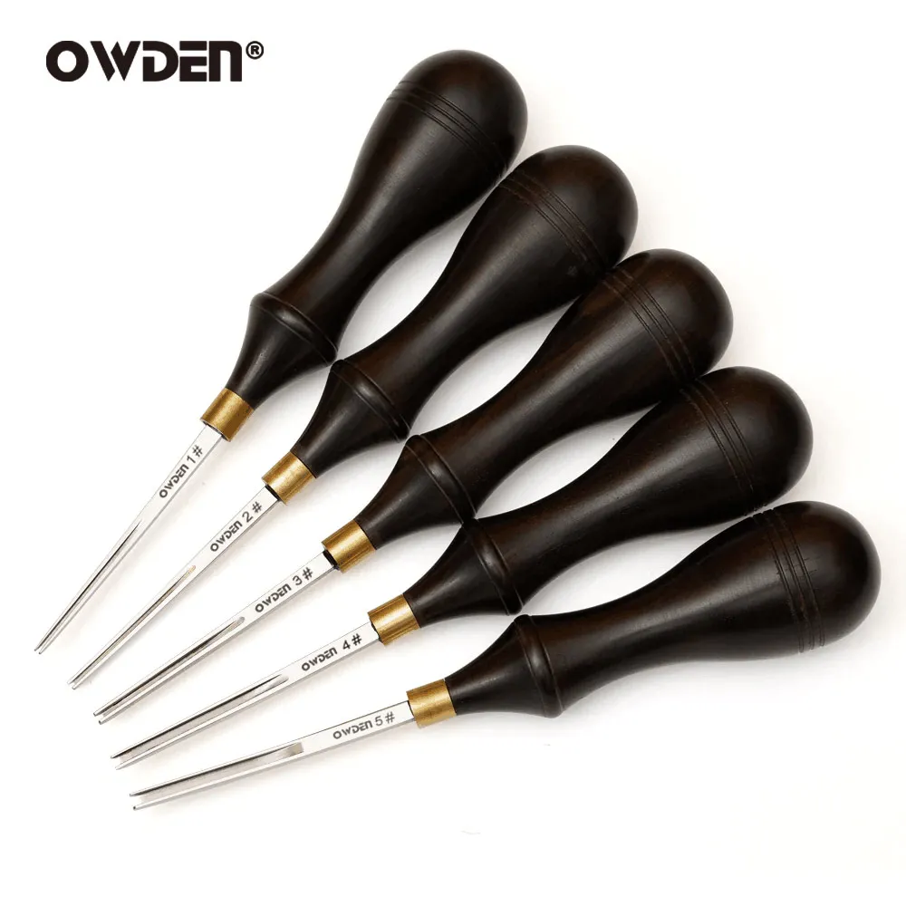 OWDEN #1-5 Leather Edge Beveler Tool Leathercraft Skiving Tool for Hand Leather Sharpness Professional Chamfering Edge Beveler