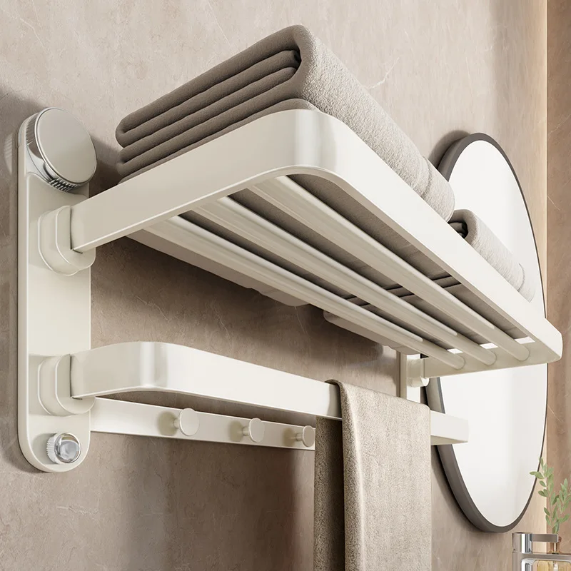 Suction Cup Towel Rack Bathroom Rack Wall Mounted Non Perforated Multifunctional Bathroom Storage Rack