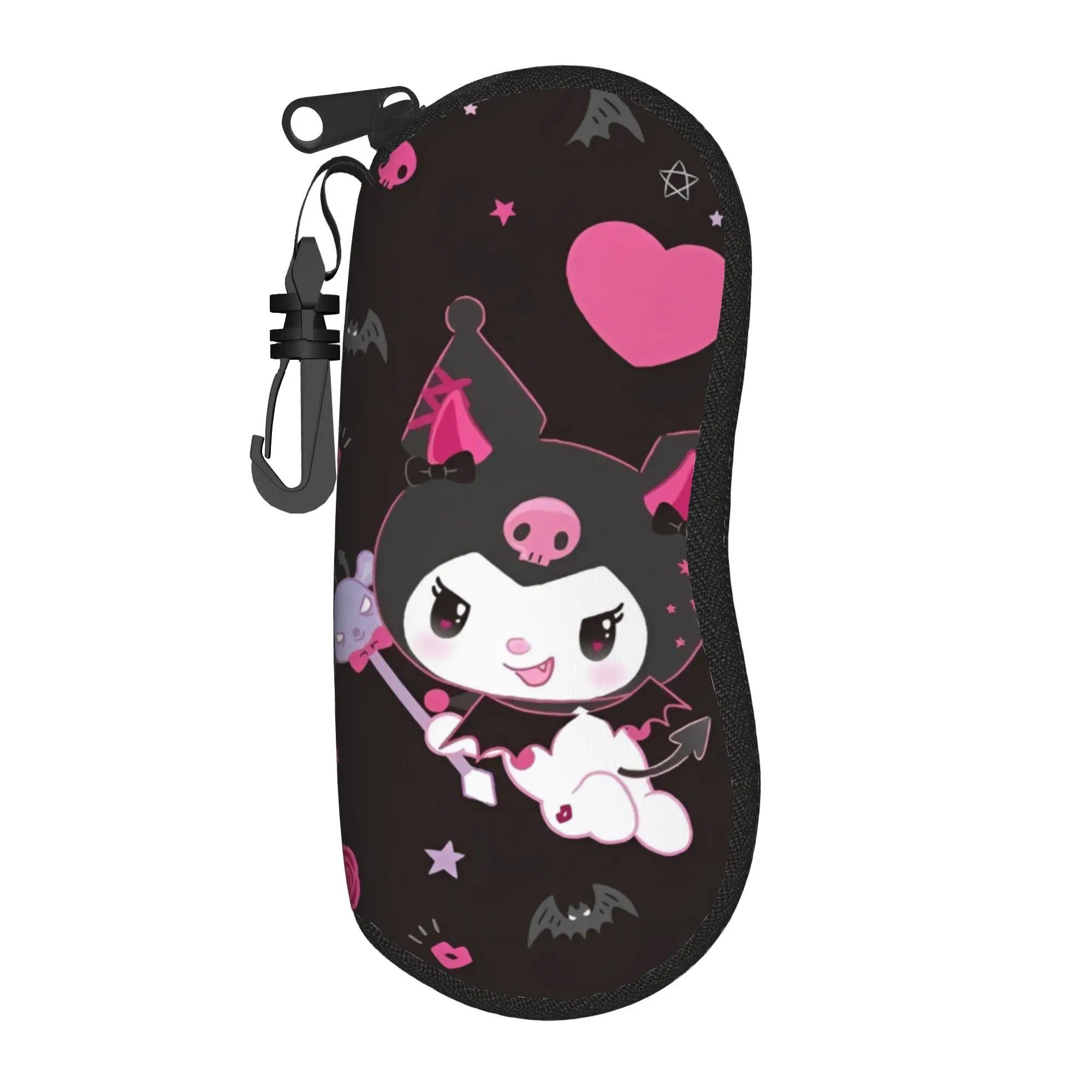 

Black Kuromi Bat Skull Cartoon Glasses Case Unisex Lightweight Box Glasses Storage Box Print Sunglasses Box