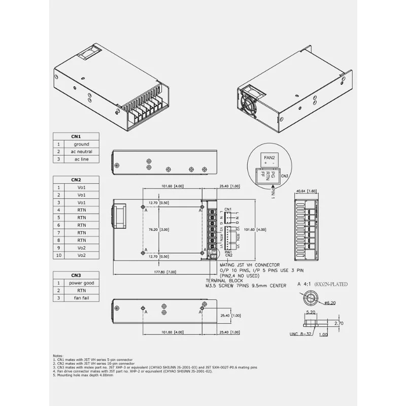 VF-D320-512A-CFS 5V 12V Dual Output Industrial Power Source For Wireless Communication Device