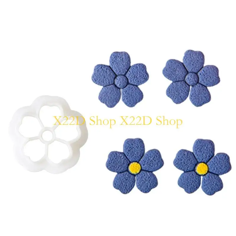 

X22D Flower Clay Cutter Clay Earring Molds Clay Pottery Tool for Earrings Jewelry Making Clay Earring Cutter