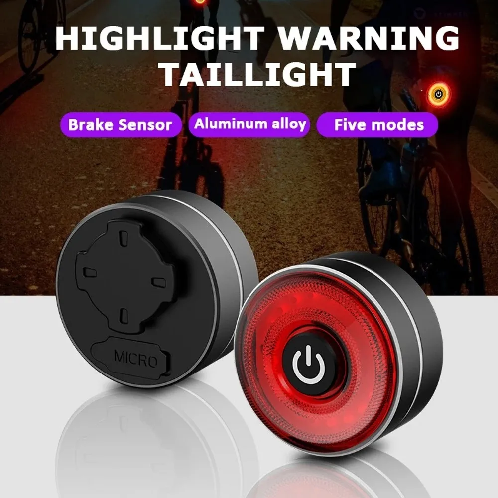 Cycling Tail Light Auto Sensor Rear Bikes Light Cycling Equipment Riding Supplies Waterproof Brake Warning Road Bike Accessories
