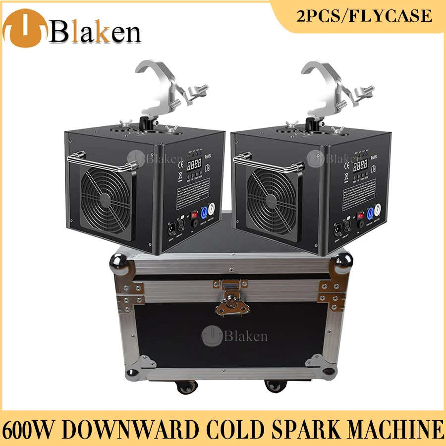 

1Pcs Road Case With Waterfall Fountain 2Pcs 600W Wireless DMX Remote Cold Spark Machine Fireworks For Wedding Party Sparkular