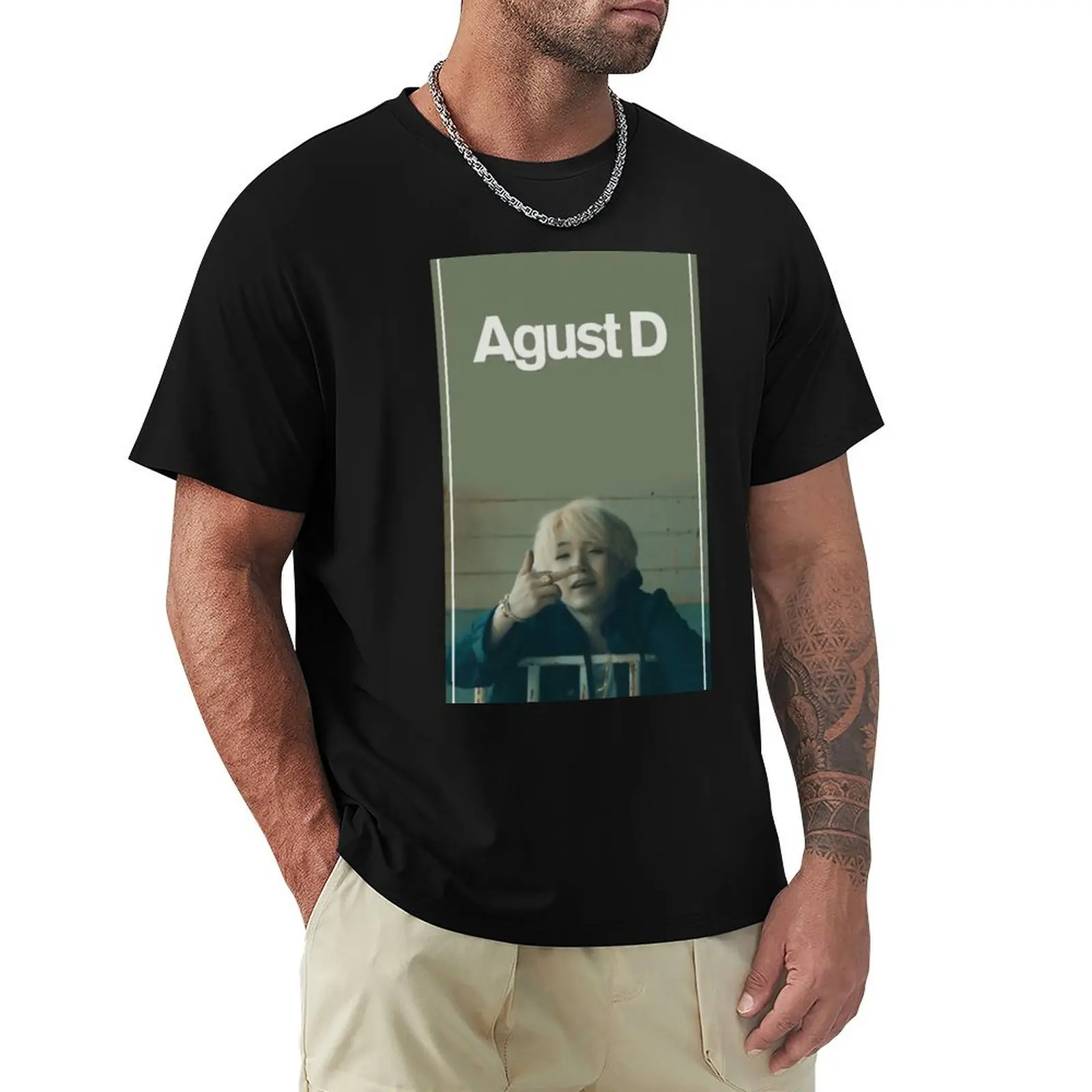 

agustd green T-Shirt anime figures boys whites Aesthetic clothing graphic tee shirt mens t shirts top quality
