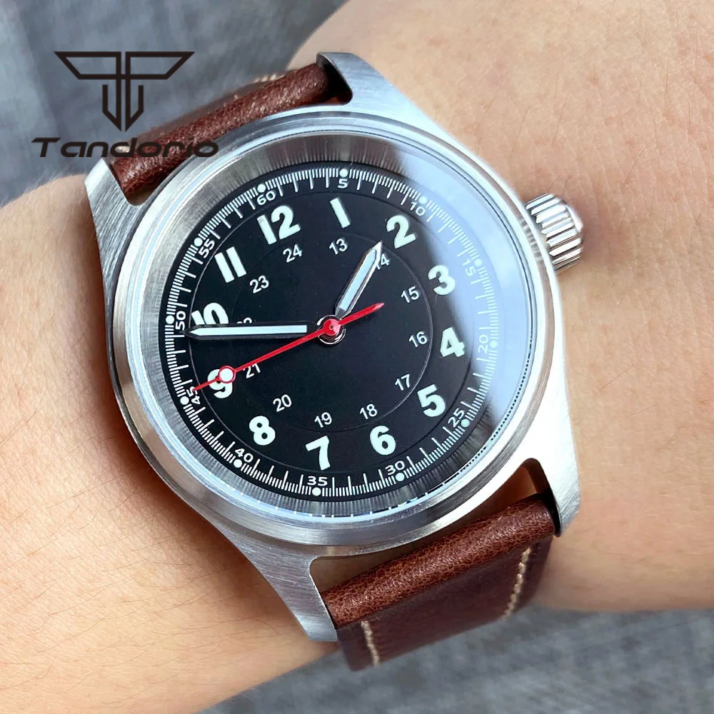 Tandorio 36 mm mode 20BAR automatisch duikpiloothorloge voor heren dames NH35/PT5000/Miyota8215 Movt saffierhorloge groene Lume