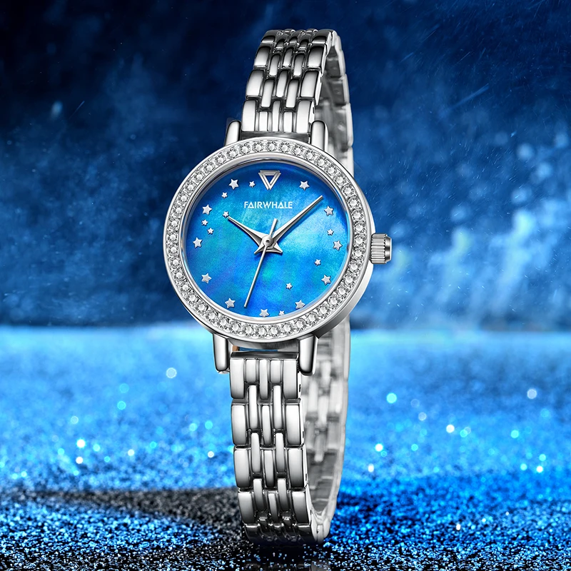 

Top Brand Moon Phase Starry Sky Fashion Simple Temperament Ladies Waterproof Quartz Watch