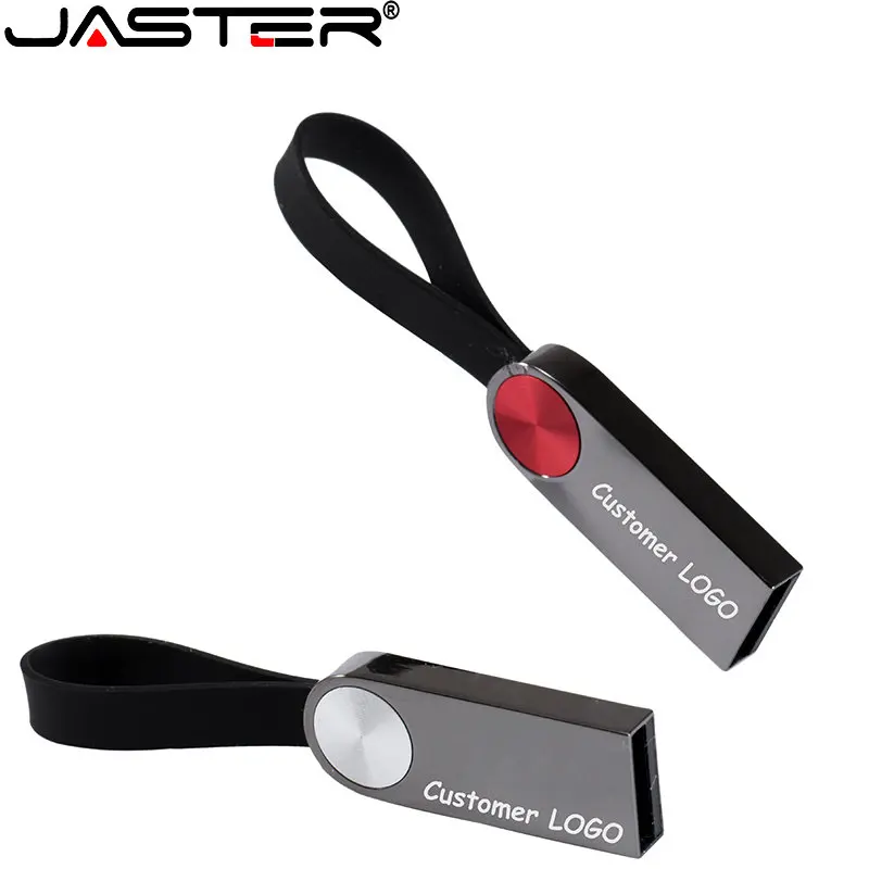 JASTER flash Disk USB 2.0 logam Mini, Memory stick 64GB tahan air 32GB 128GB hadiah bisnis gratis logo kustom