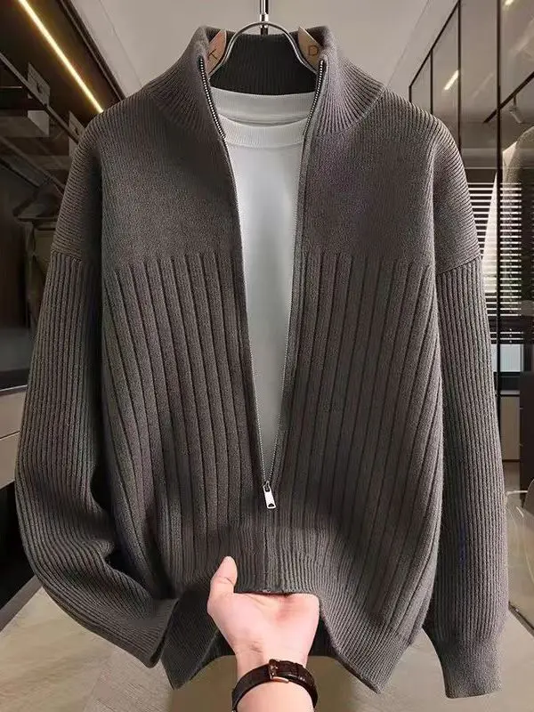 

Повседневный трикотажный кардиган на молнии для мужчин, осень-зима, новый Sle Faionable Maturi, легкий вес, длинный све