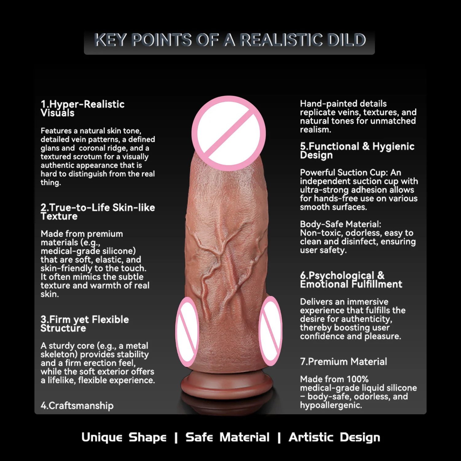 JYBL HungPa Gode réaliste en silicone – Conception pleine longueur souple et flexible pour un plaisir amélioré