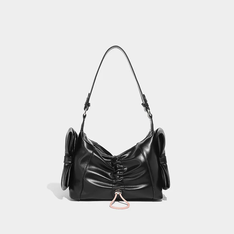 Bolso plisado de alta calidad para mujer, novedad de verano 2024, bolso plateado a la moda, bolso de hombro para chica dulce y caliente