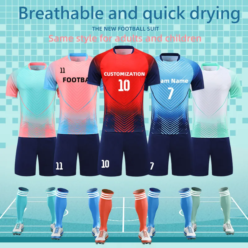 

Futsal Sportswear Kits Adult and Kids Football Jerseys Soccer Uniforms customized Training Tracksuit Athlete Training Clothing