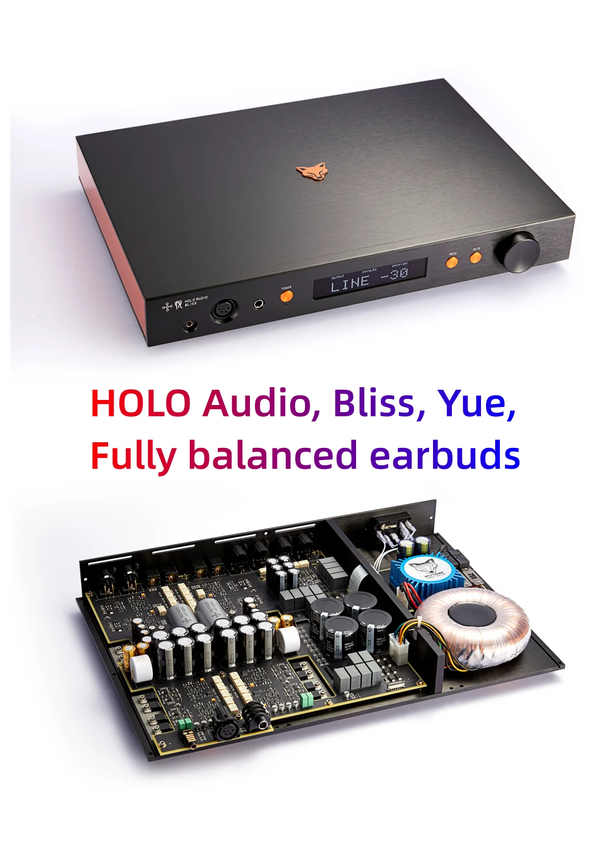 New HOLO Audio, Bliss, Yue, Fully Balanced Ear Amplifiers