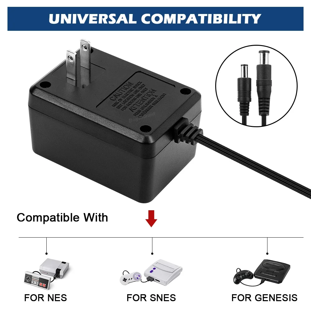 Gorąca sprzedaż NOWOŚĆ Zasilacz sieciowy 3 w 1 z wtyczką amerykańską 110-240 V 60 Hz Ładowarka do NES/SNES/SEGA Genesis z pakietem Dropshipping