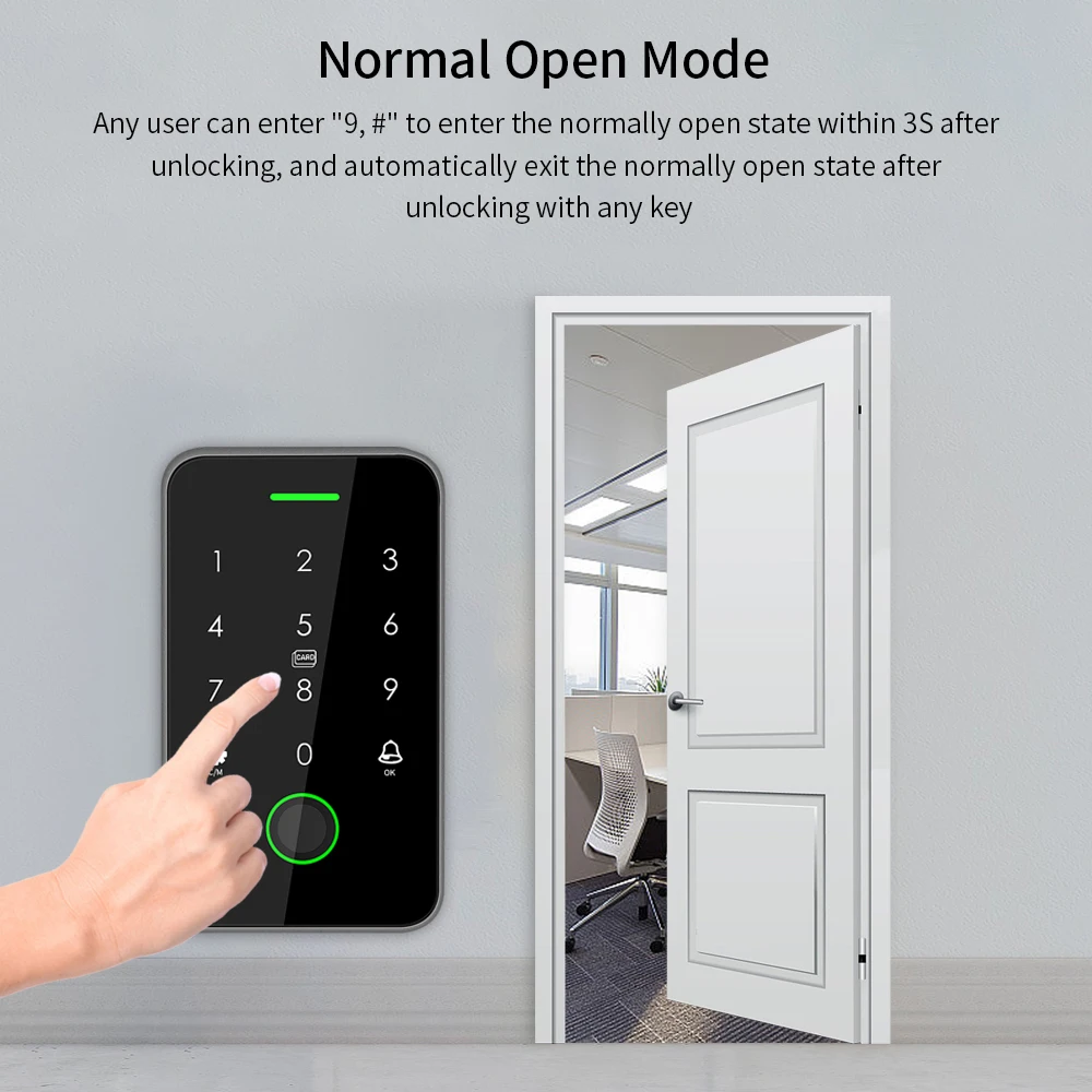 Waterproof NFC Bluetooth Tuya APP Access Control 13.56Mhz RFID Card Biometric Fingerprint Access Control Keypad Door Lock