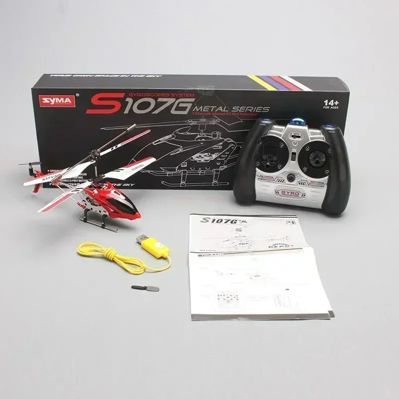 Syma-helicóptero S107g con Control remoto para niños, modelo de avión de tres canales con doble paleta, multifunción, juguete de regalo, nuevo