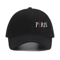 Embroidery PARIS Eiffel Tower Men Baseball Cap Soft Cotton sun hats Women Adjustable Snapback sunbonnet Adult cap Headwear